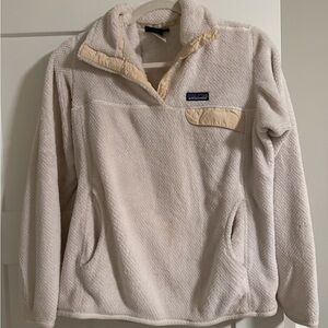 Patagonia Women’s Synchilla Snap-T Fleece Pullover – Ivory/Cream, Size Large
